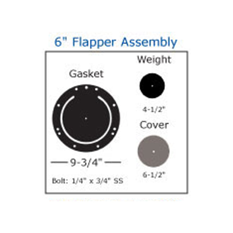 SUREFLO | FOOT VALVE, FLAPPER GASKET ASSEMBLY | 6" | VFG6A