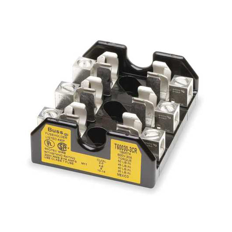 BUSSMANN | FUSE BLOCK, CLASS T, 30 AMP, 3 POLE | T60030-3CR